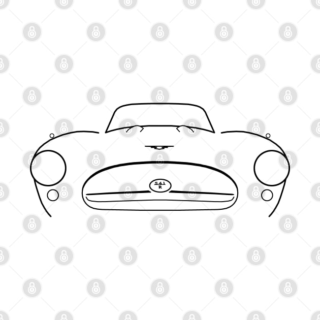 Jensen 541R 1950s British classic car black outline graphic by soitwouldseem