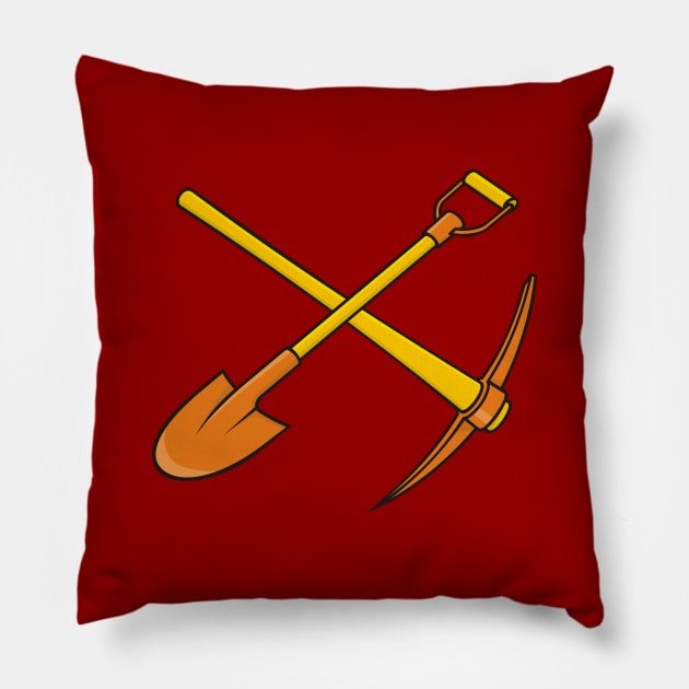 Pickaxe and Shovel Pillow by sifis