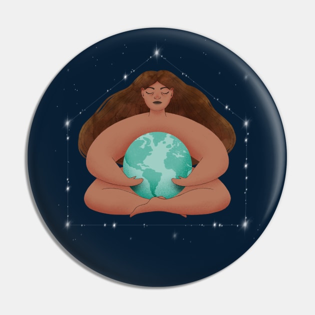 Mother Earth Pin by MollyFergusonArt