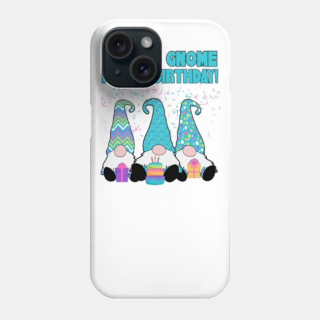 Birthday Gnomes 3 Nordic Gnomes Birthday Cake Balloons Phone Case by Kdeal12