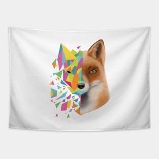 rainbow shattered fox Tapestry