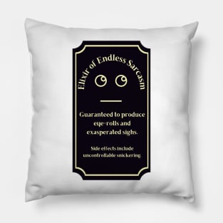 Potion Label: Elixir of Endless Sarcasm, Halloween Pillow