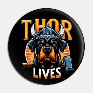 Rottweiler Viking Thor Lives Norse Design Pin