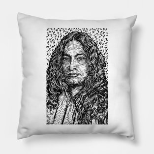 PARAMAHANSA YOGANANDA ink portrait .1 Pillow