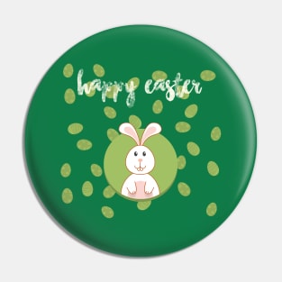 Happy Easter With Bunny Pin