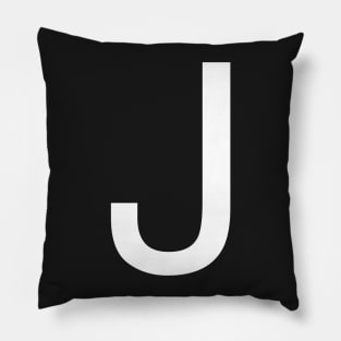 Helvetica J in white Pillow