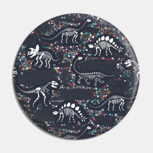 Dinosaur Fossils - Charcoal pattern Pin