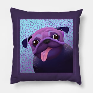 Purple Pug Pillow