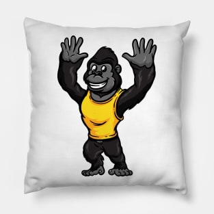 Cute Anthropomorphic Human-like Cartoon Character Gorilla in Clothes Pillow