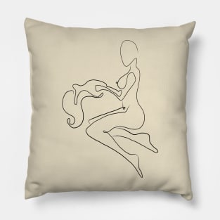 Aquarius Celestial Line Art Pillow