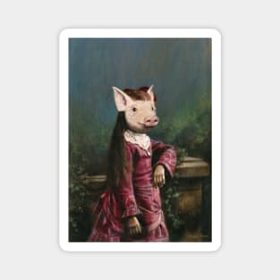 Victorian Piglet Girl Magnet