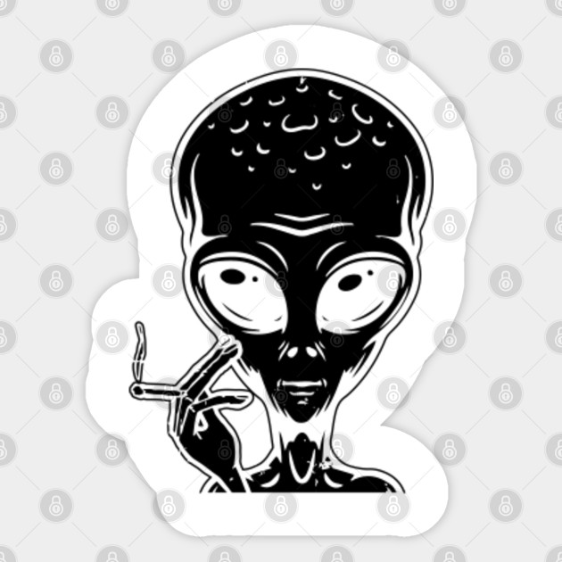 Pot Smoking Alien Smoke Weed Sticker Teepublic Au