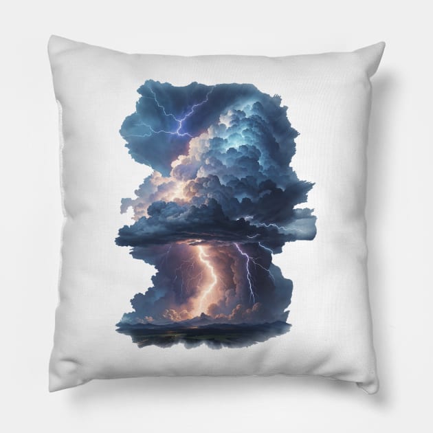 Thunderstorm Pillow by JacCal Brothers