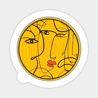 Abstract Face Illustration Magnet