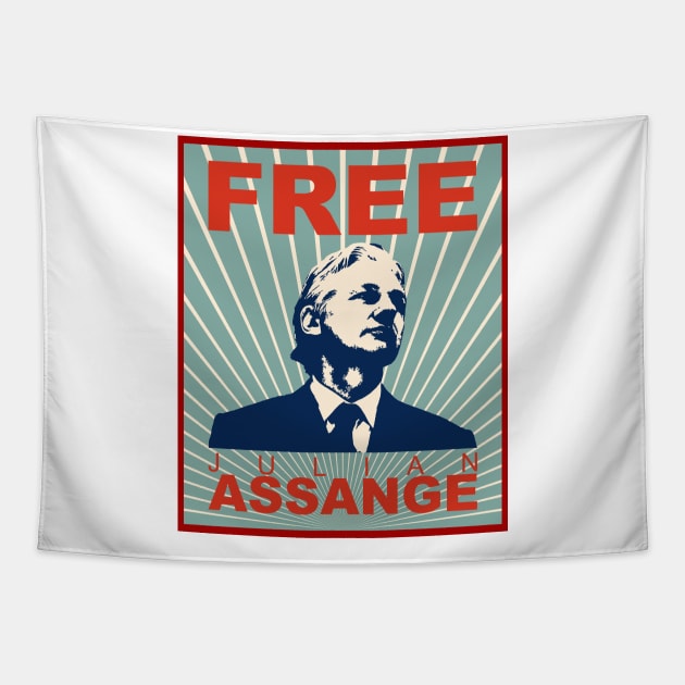 Free Julian Assange Tapestry by Renegade Rags