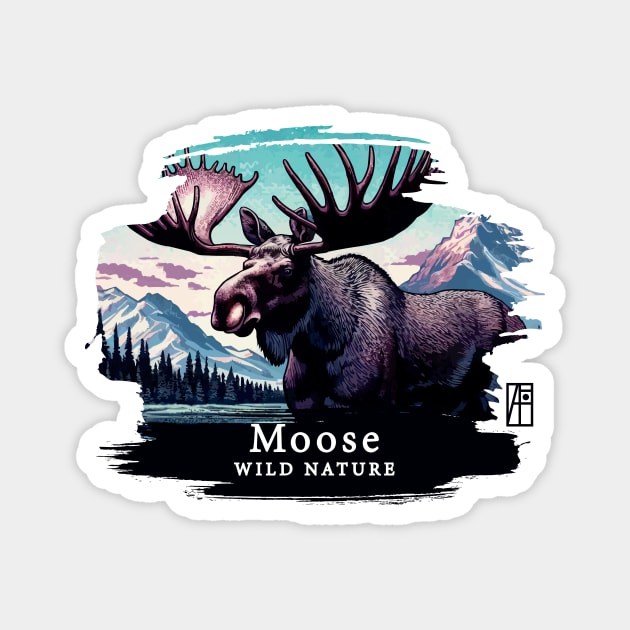 Moose- WILD NATURE - MOSE -6 Magnet by ArtProjectShop