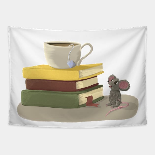 Library Mouse Tapestry by AllWriteHere