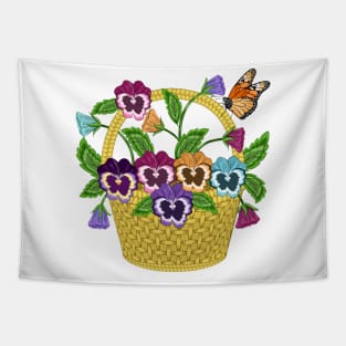 Floral Basket Tapestry