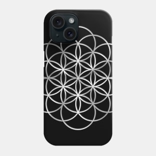 3D Silver Mandala Design #3 / Sacred Geometry Flower of Life Mandala Phone Case