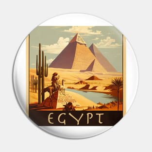 Egypt Pyramids Vintage Travel Art Poster Pin