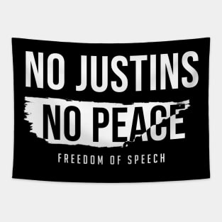 No Justins No Peace Freedom Of Speech Tapestry