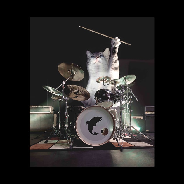 Drumming Drummer Cat by Random Galaxy