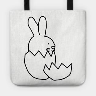 Cute Easter Bunny Hatching from Egg Outline Tote