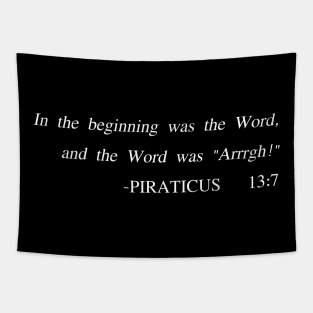 In the beginning was the Word - Gospel of the Flying Spaghetti Monster Tapestry