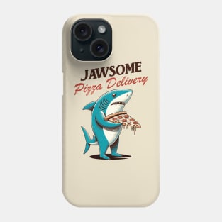 Shark carrying a pizza slice Phone Case