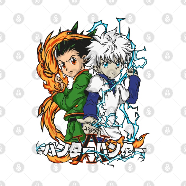 Dynamic Duo: Gon and Killua - Hunter x Hunter Design by Silvercrowv1