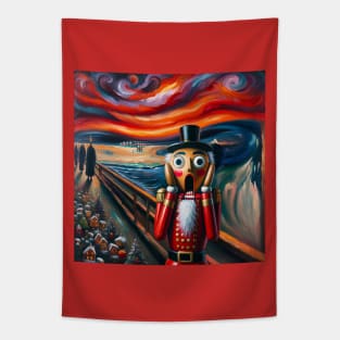 Nutcracker's Dismay: A Holiday Scream Tapestry