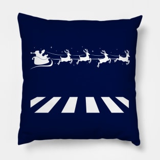 Santa in his sleigh Abbey Road Parody Pillow