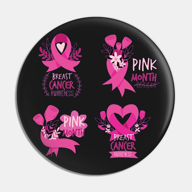 In October We Wear Pink Breast Cancer Awareness Survivor Pin by Goods-by-Jojo