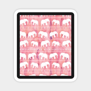 Elephant tribal pink water color Magnet