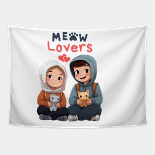 Funny Sayings Cat Meow Lovers Tapestry