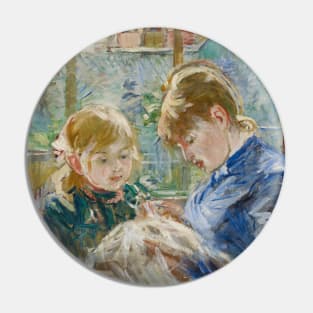 The Artist's Daughter, Julie, with her Nanny by Berthe Morisot Pin