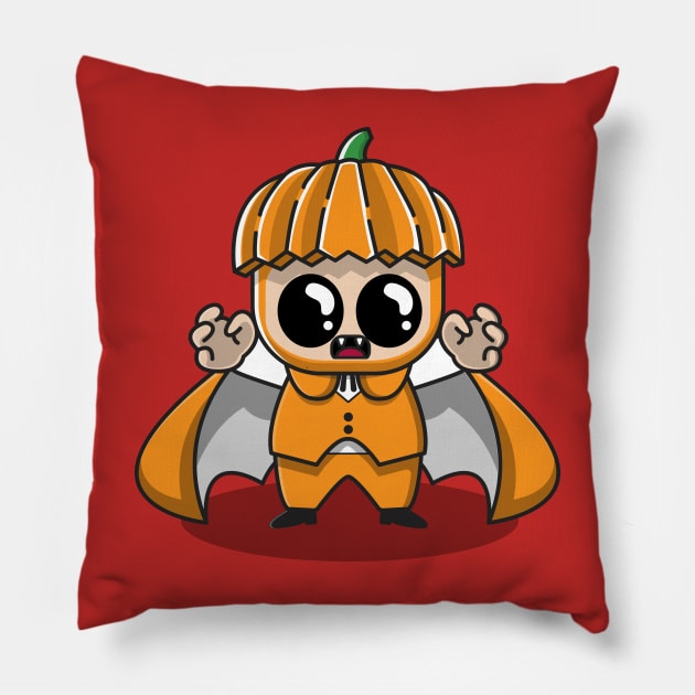 pumpkin dracula Pillow by fflat hds