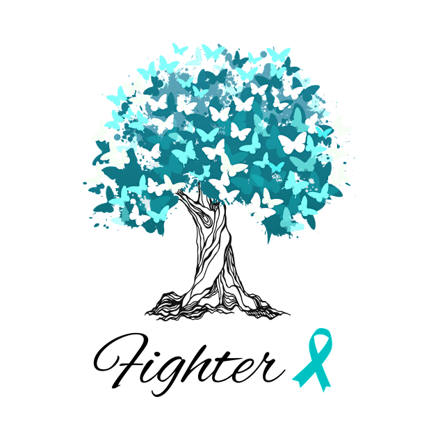 Raising Support & Awareness Fighter Tree With Butterflies by MerchAndrey