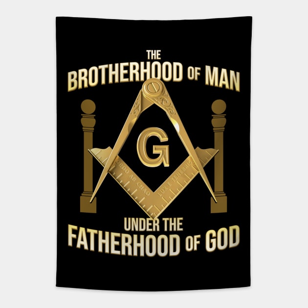 Brotherhood Of Man Masonic Freemason Tapestry by Master Mason Made