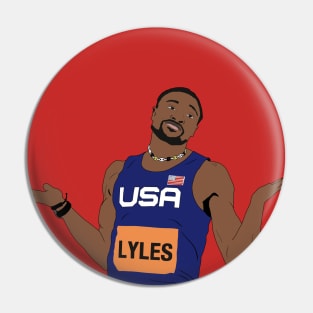 Noah Lyles Sprinter Track & Field Olympics Paris Pin