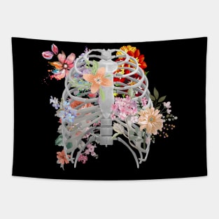 Ribcage and flowers Tapestry