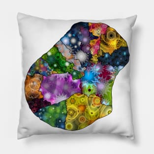 Spirograph Patterned Nauru Map Pillow