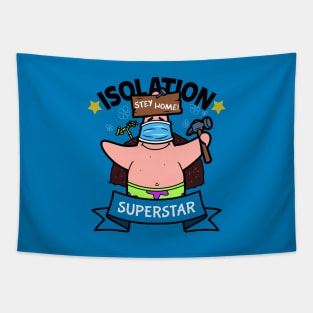 Stay Home Isolation Superstar Funny Cartoon Tapestry