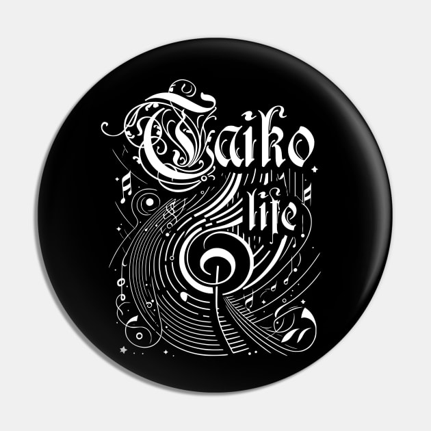 Wavy Music Taiko Life Pin by walaodesigns