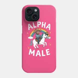 Alpha Male Funny Unicorn Rainbow Gift Fathers Day Gay Man LGBT Pride Cowboy Phone Case