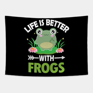 LIFE IS BETTER WITH FROGS Tapestry