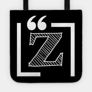 Letter Z: Monogram Initial letter z Tote