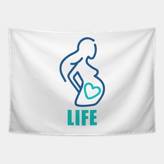 Pregnant Mother Pro Life Love Tapestry by greenoriginals