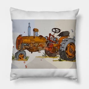 Old antique tractor Pillow