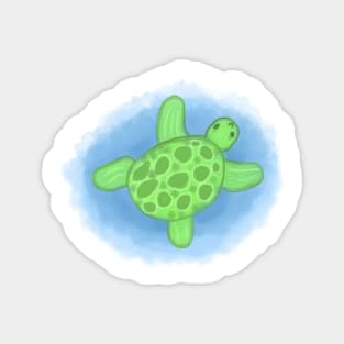 Happy Sea Turtle Illustration Magnet